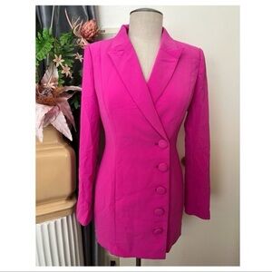 E1- NWT pink FOREVER 21 Contemporary long sleeve womens button short dress SMALL